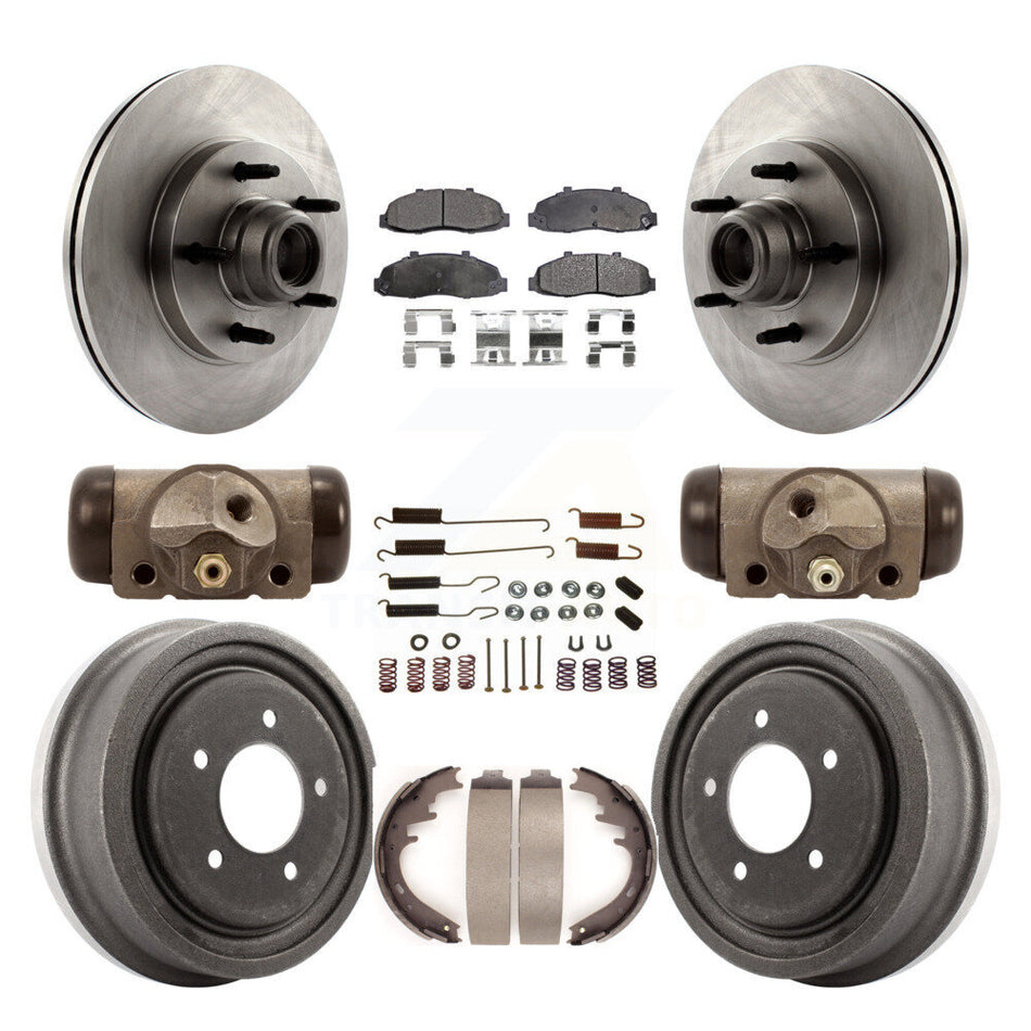 Front Rear Disc Brake Rotors Ceramic Pads And Drum Kit (9Pc) For Ford F-150 K8T-103473
