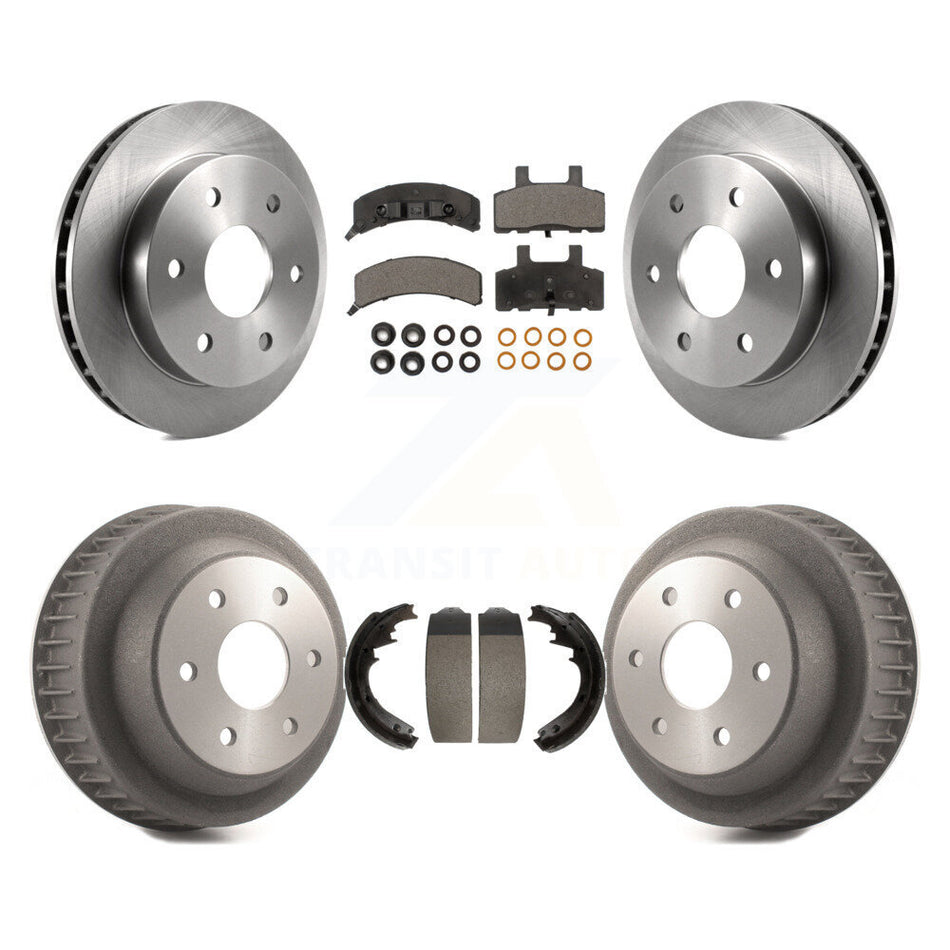 Front Rear Disc Brake Rotors Ceramic Pads And Drum Kit For 1997 Chevrolet K2500 With 6 Lug Wheels K8T-103502