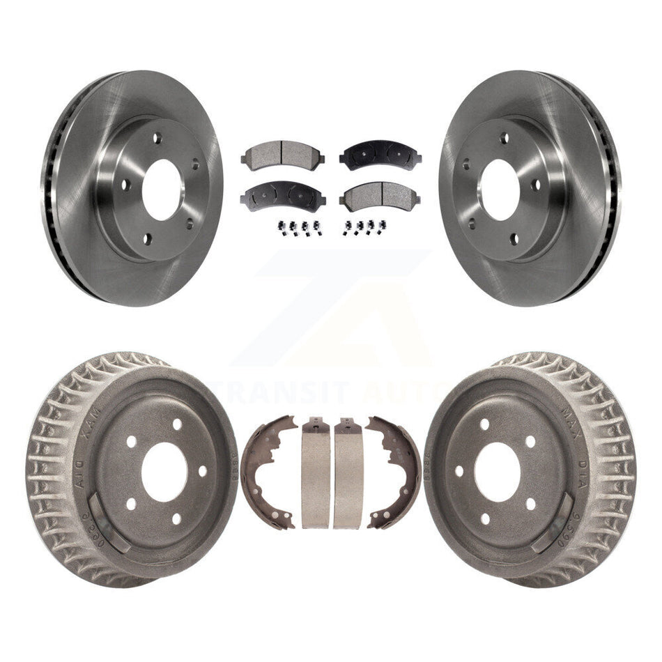 Front Rear Disc Brake Rotors Ceramic Pads And Drum Kit For 1998-2003 Chevrolet S10 4WD K8T-103512