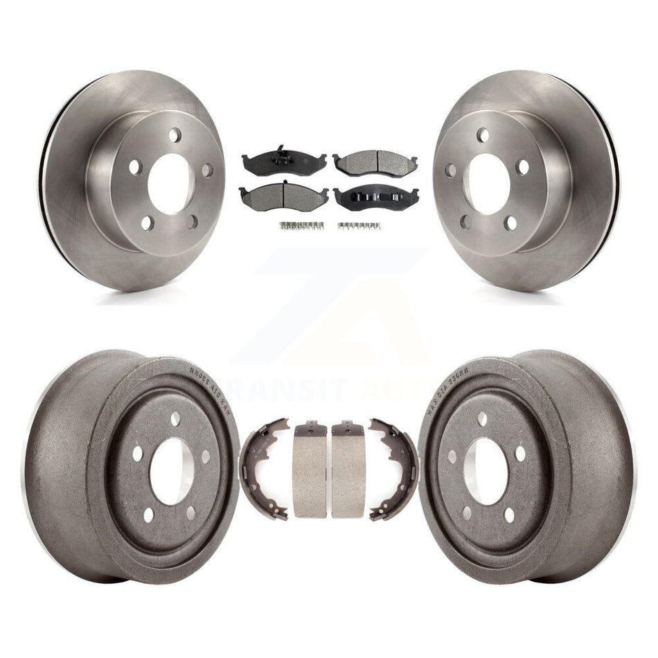 Front Rear Disc Brake Rotors Ceramic Pads And Drum Kit For Jeep Wrangler TJ K8T-103515
