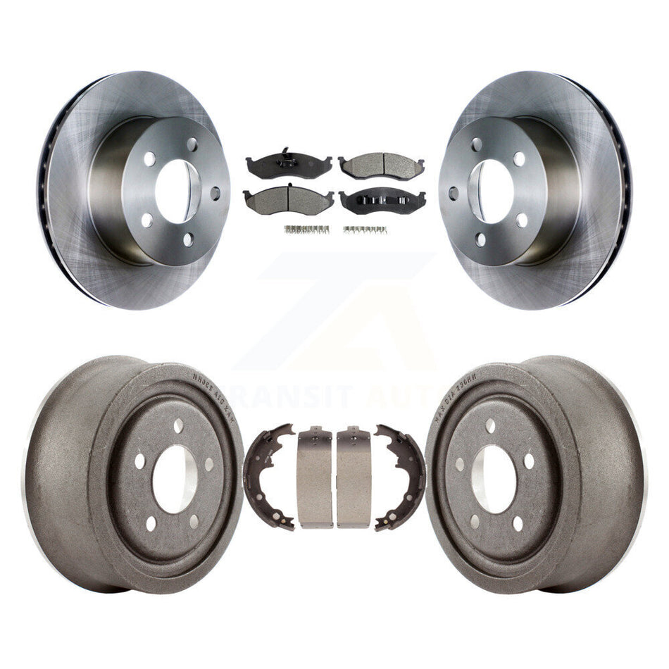 Front Rear Disc Brake Rotors Ceramic Pads And Drum Kit For Jeep Wrangler Cherokee K8T-103516