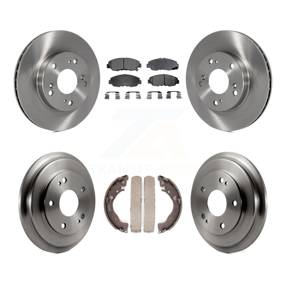 Front Rear Disc Brake Rotors Ceramic Pads And Drum Kit For Honda Civic K8T-103521