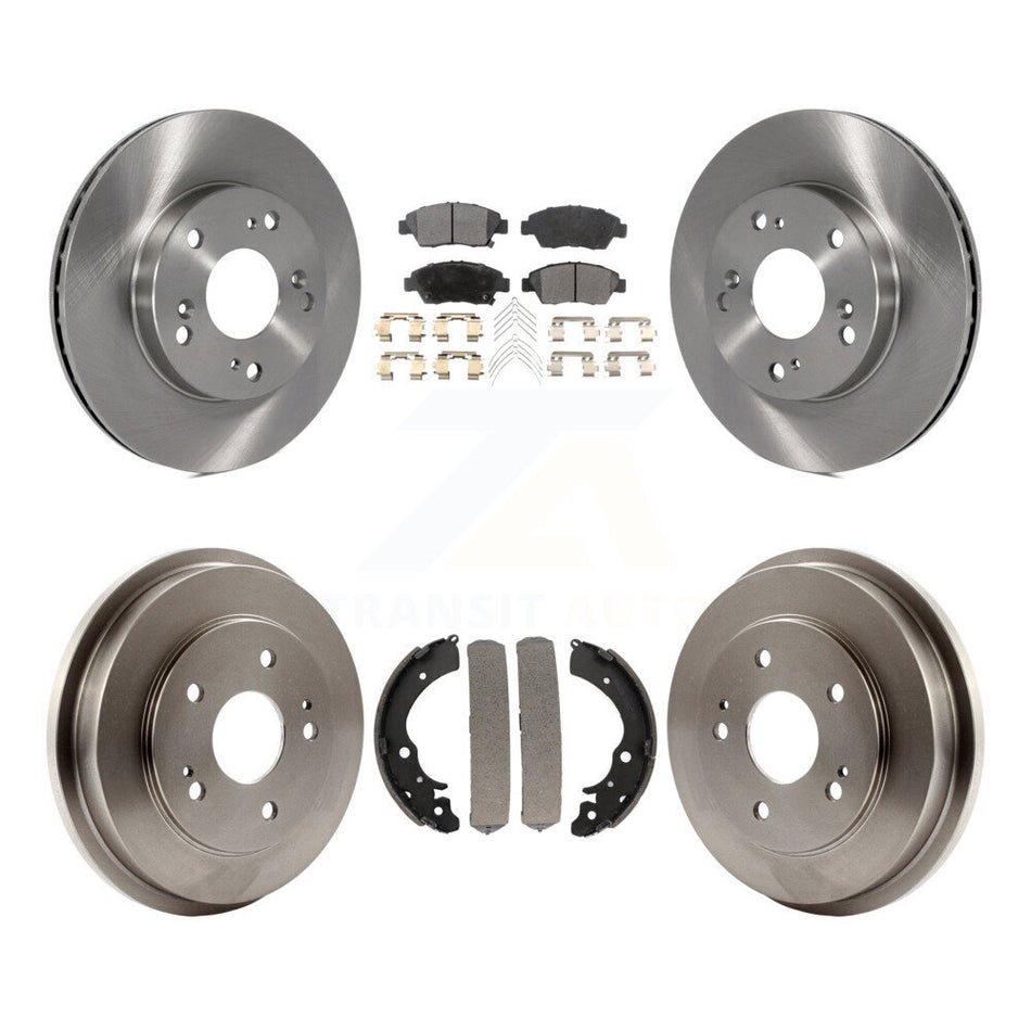 Front Rear Disc Brake Rotors Ceramic Pads And Drum Kit For 2006-2008 Honda Civic Hybrid K8T-103522