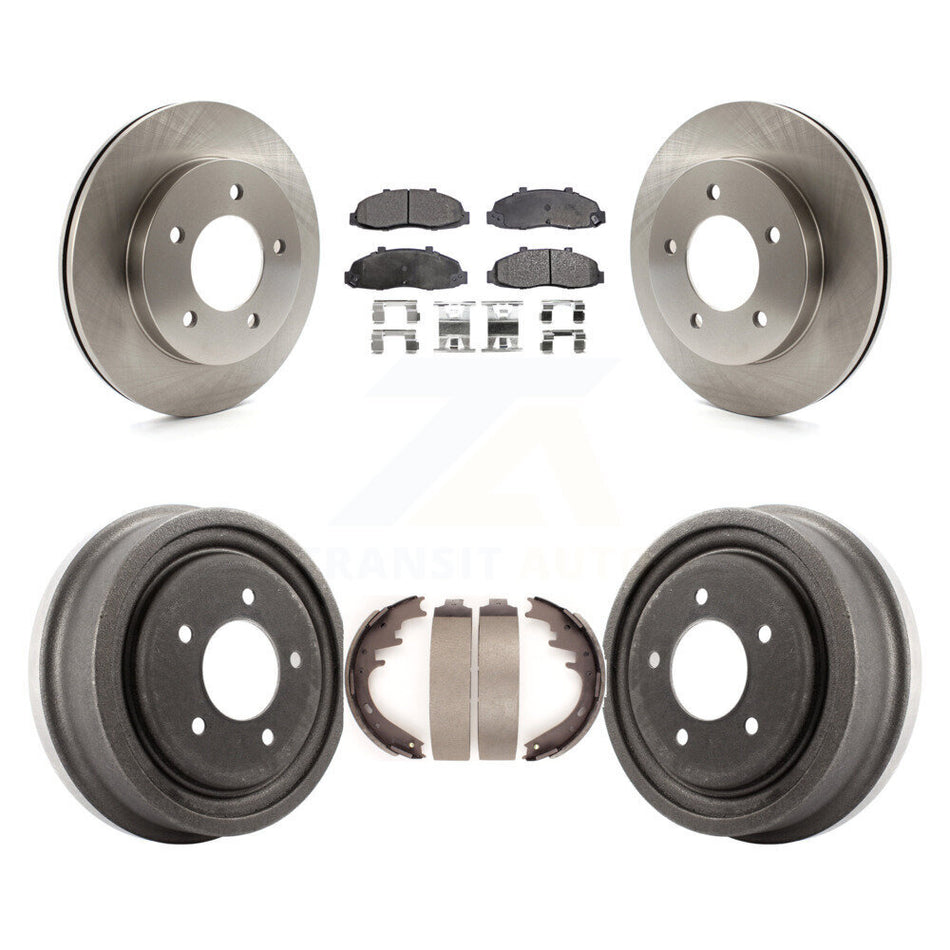 Front Rear Disc Brake Rotors Ceramic Pads And Drum Kit For Ford F-150 4WD K8T-103524
