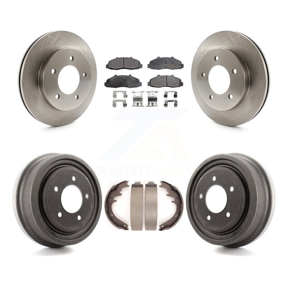 Front Rear Disc Brake Rotors Ceramic Pads And Drum Kit For Ford F-150 4WD K8T-103524