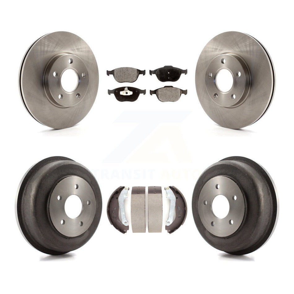 Front Rear Disc Brake Rotors Ceramic Pads And Drum Kit For 2010-2013 Ford Connect K8T-103534