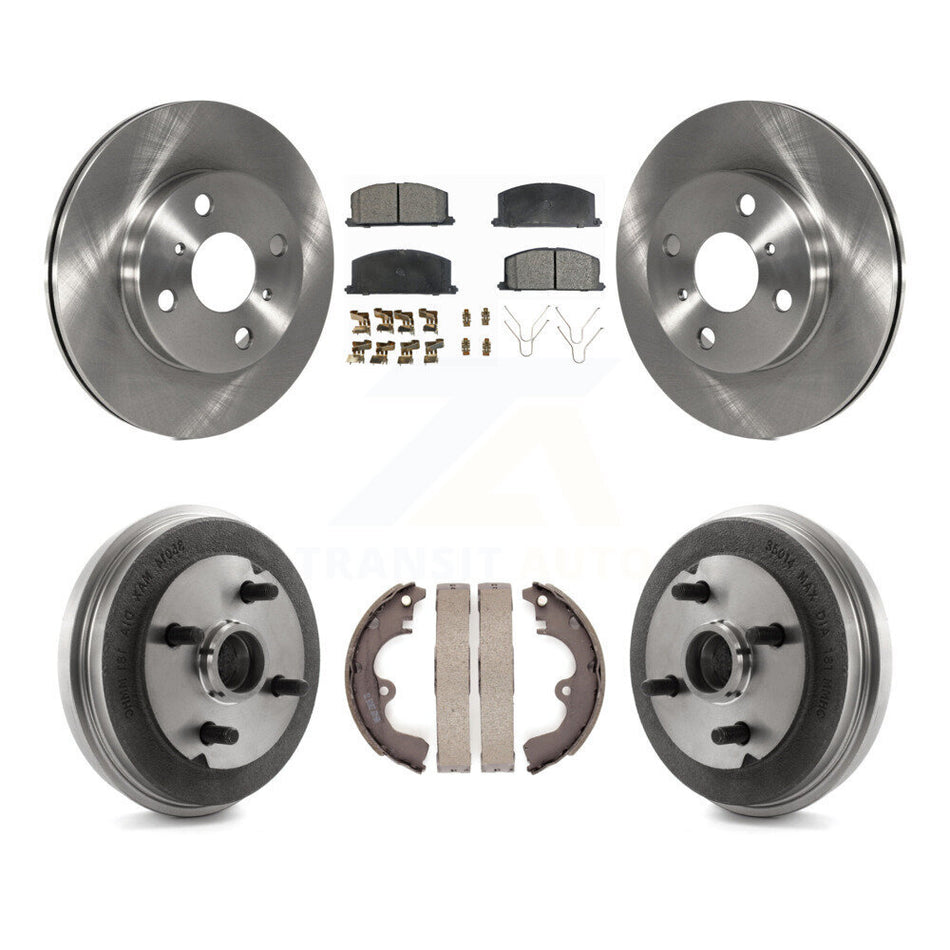 Front Rear Disc Brake Rotors Ceramic Pads And Drum Kit For Toyota Tercel Paseo K8T-103536