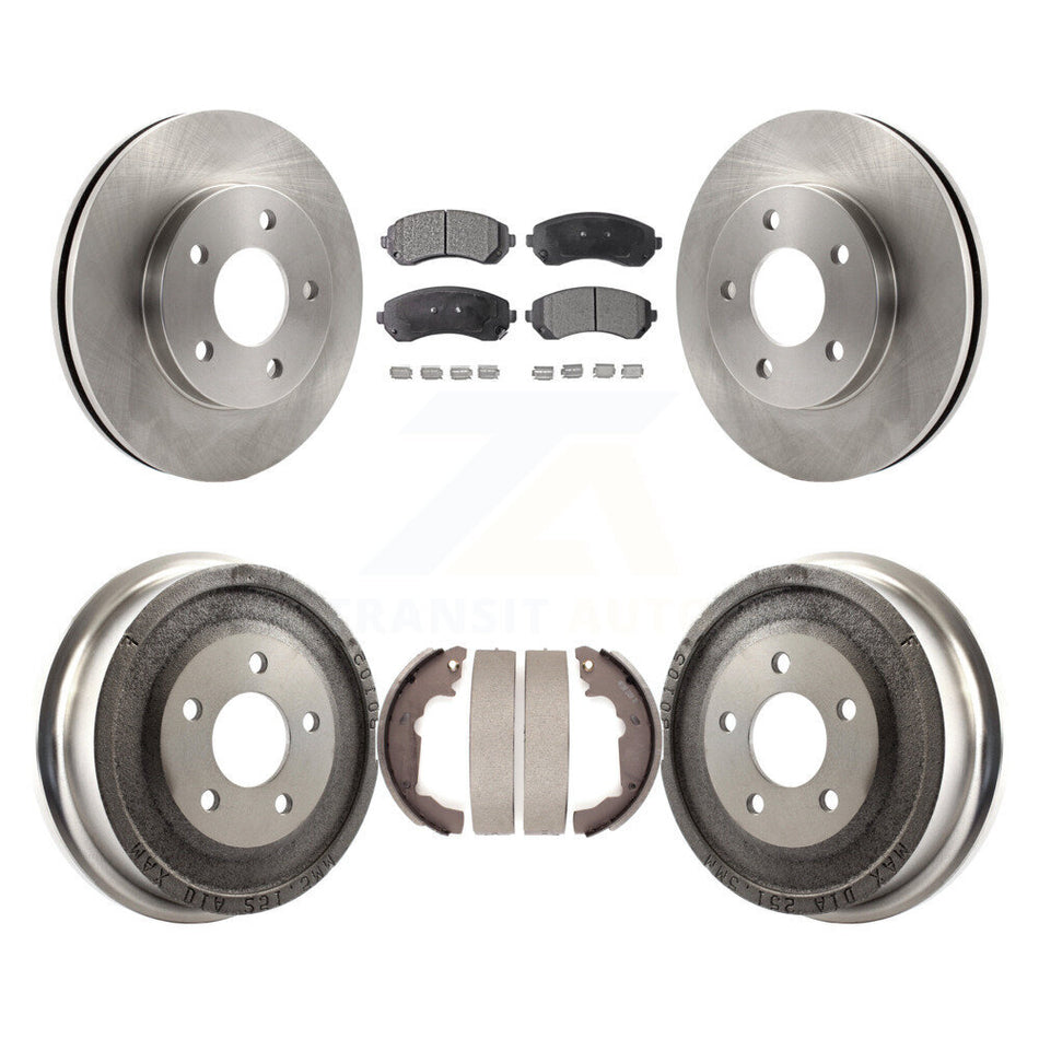 Front Rear Disc Brake Rotors Ceramic Pads And Drum Kit For 2001-2005 Pontiac Aztek FWD with rear brakes K8T-103545