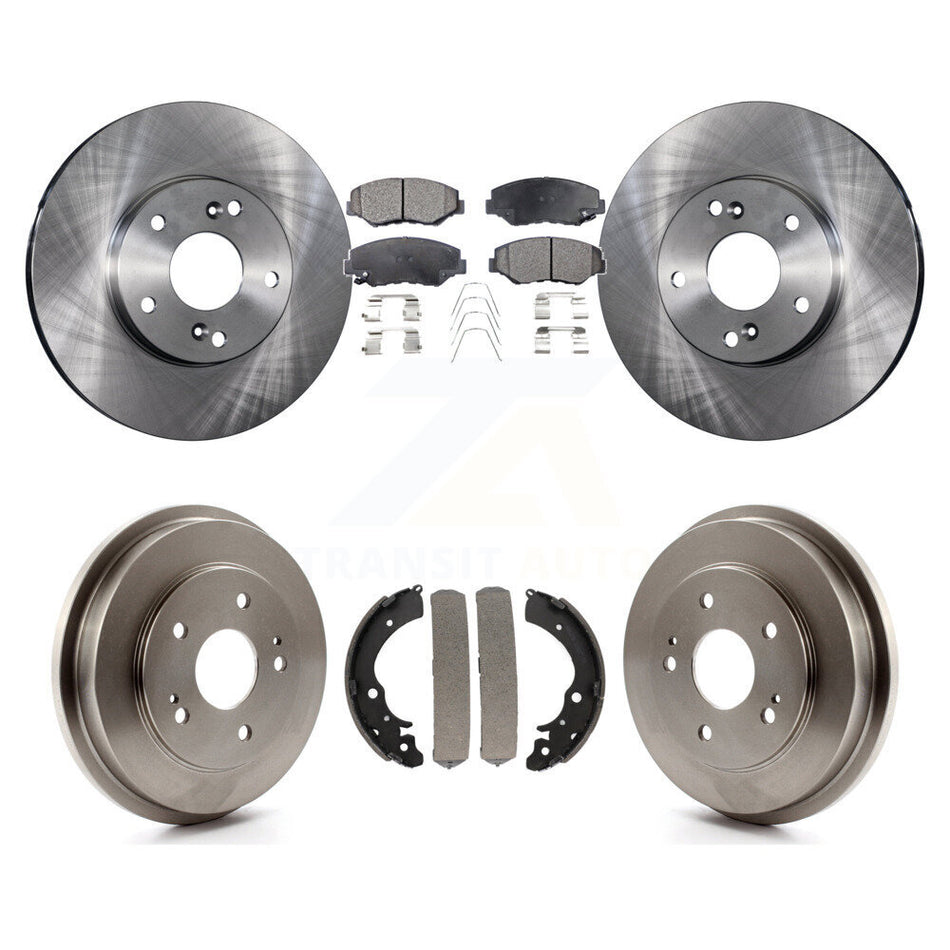 Front Rear Disc Brake Rotors Ceramic Pads And Drum Kit For Honda Accord Fit K8T-103556