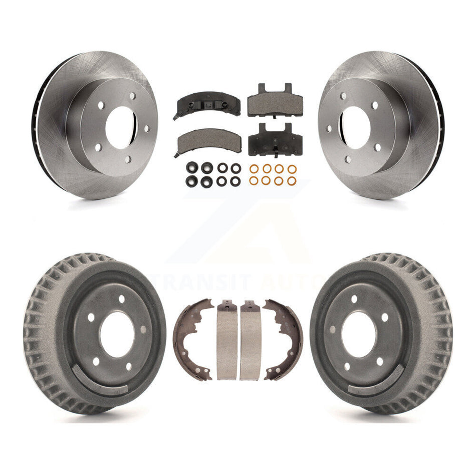Front Rear Disc Brake Rotors Ceramic Pads And Drum Kit For 1990-2002 Chevrolet Astro GMC Safari AWD K8T-103573