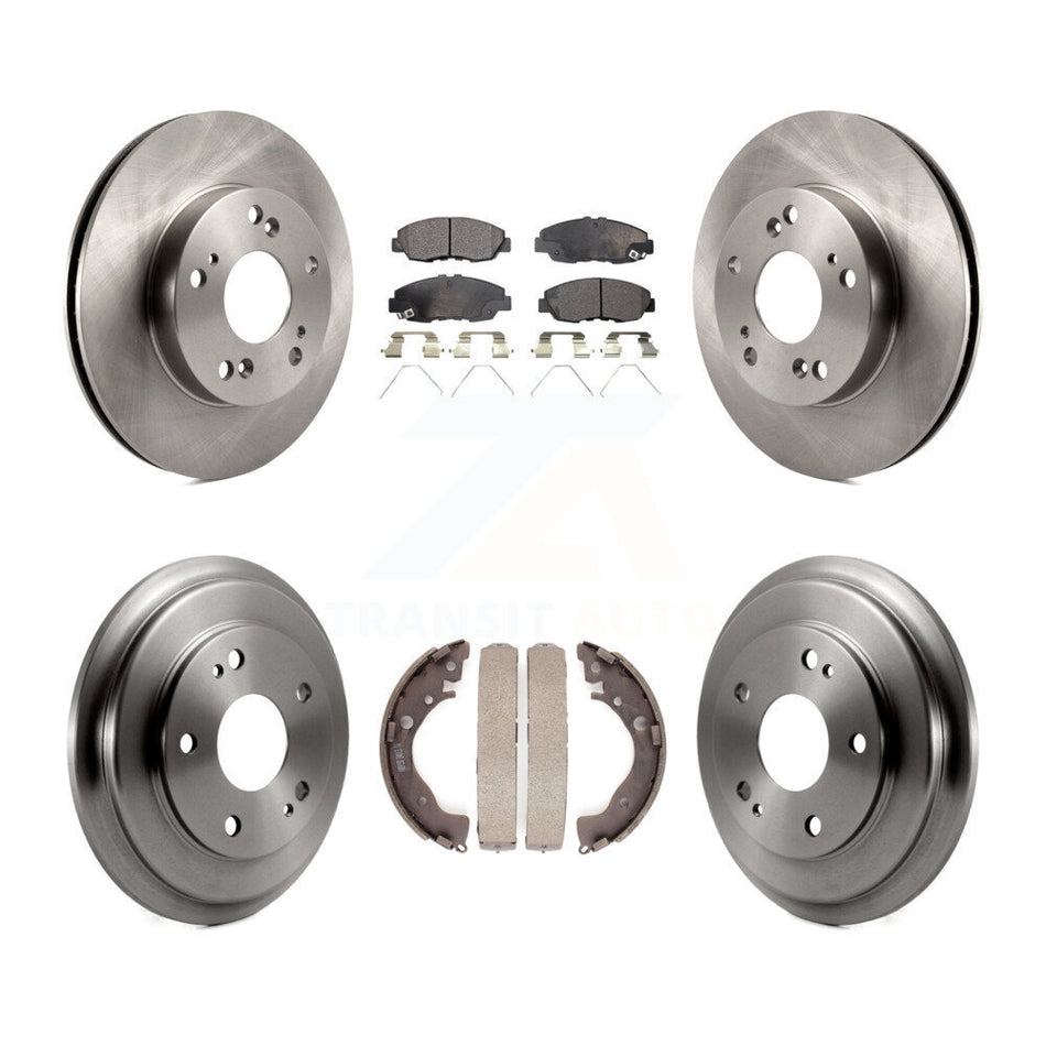 Front Rear Disc Brake Rotors Ceramic Pads And Drum Kit For Honda Civic K8T-103595