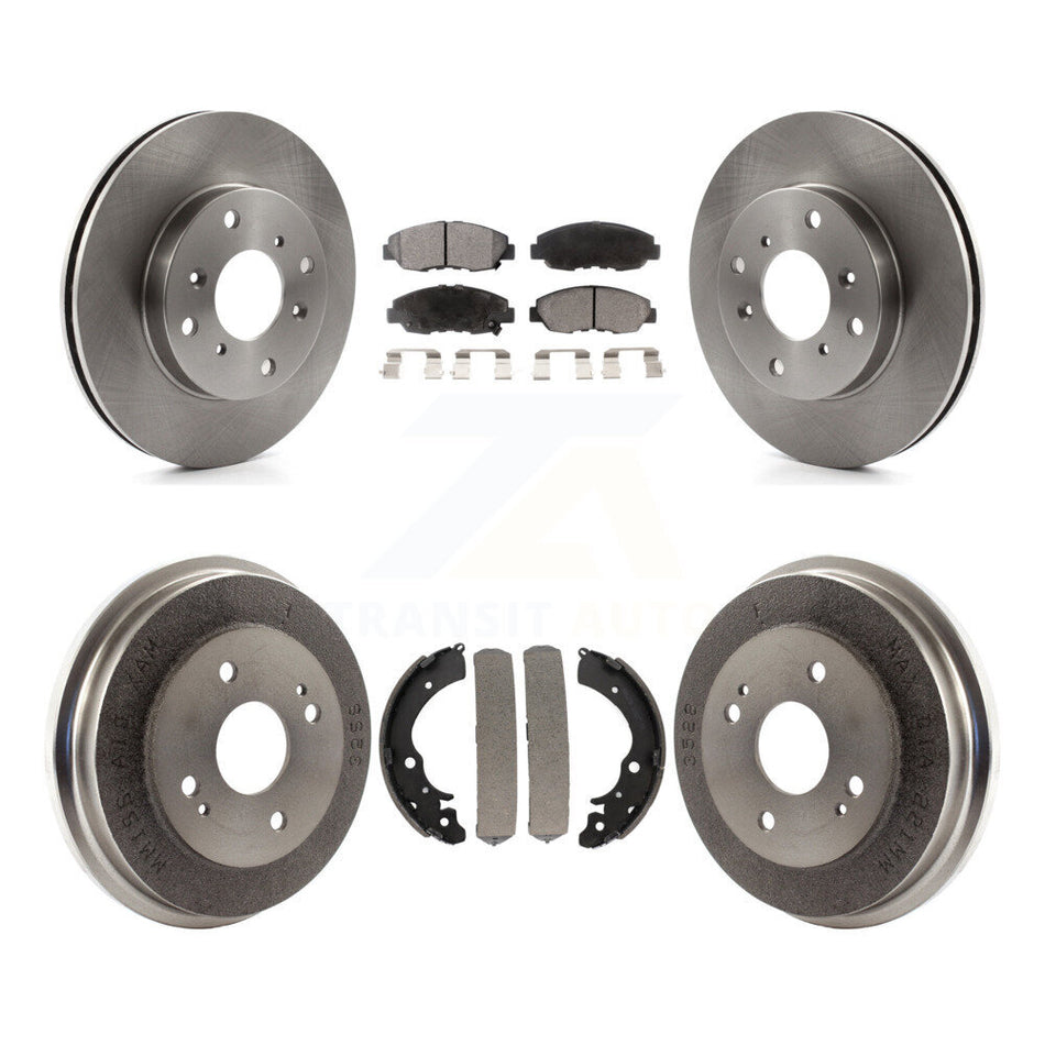 Front Rear Disc Brake Rotors Ceramic Pads And Drum Kit For 1998-2002 Honda Accord Coupe with 2.3L K8T-103601