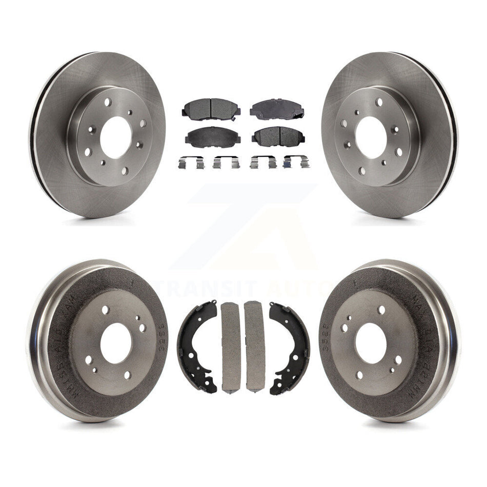 Front Rear Disc Brake Rotors Ceramic Pads And Drum Kit For 1998-2002 Honda Accord Sedan with 2.3L K8T-103602