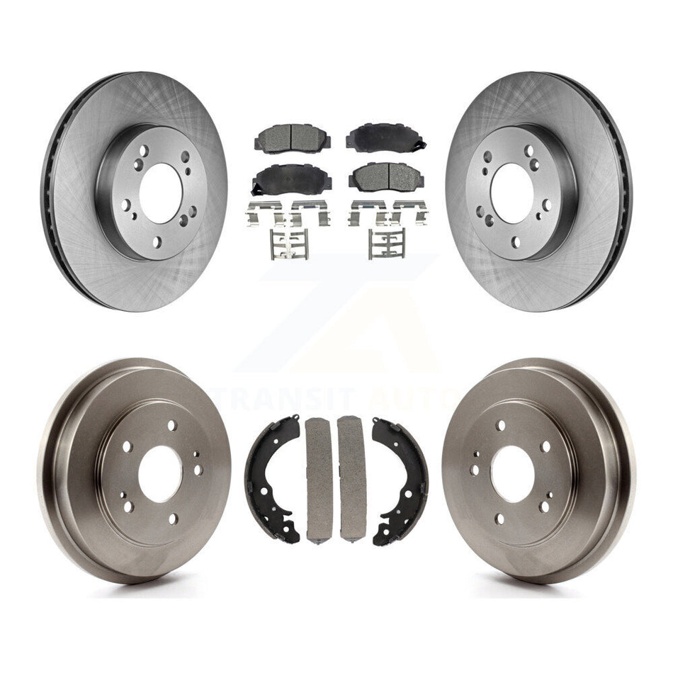 Front Rear Disc Brake Rotors Ceramic Pads And Drum Kit For 1997-2001 Honda CR-V K8T-103603