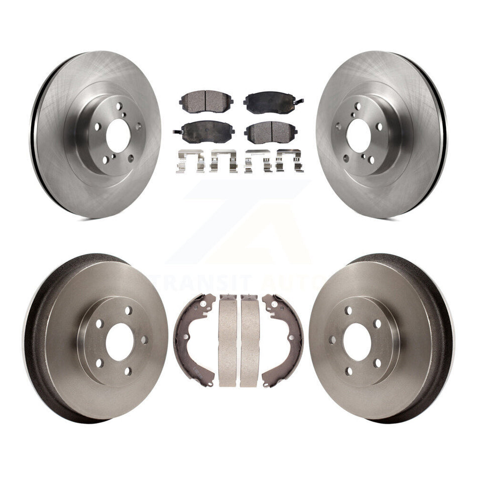 Front Rear Disc Brake Rotors Ceramic Pads And Drum Kit For Subaru Forester Impreza K8T-103637