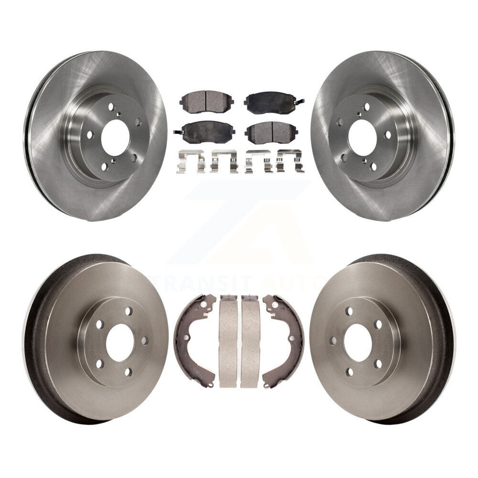 Front Rear Disc Brake Rotors Ceramic Pads And Drum Kit For 2002-2004 Subaru Impreza Outback RS TS K8T-103638