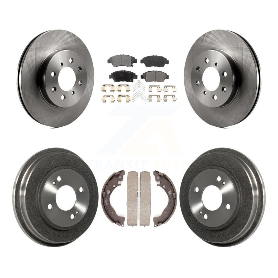 Front Rear Disc Brake Rotors Ceramic Pads And Drum Kit For Honda Fit K8T-103641
