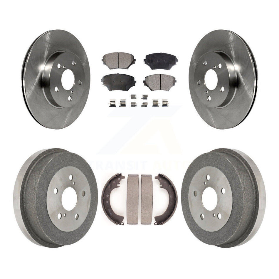 Front Rear Disc Brake Rotors Ceramic Pads And Drum Kit For 2001-2002 Toyota RAV4 BATTERY EV (EV BEV) engine K8T-103643