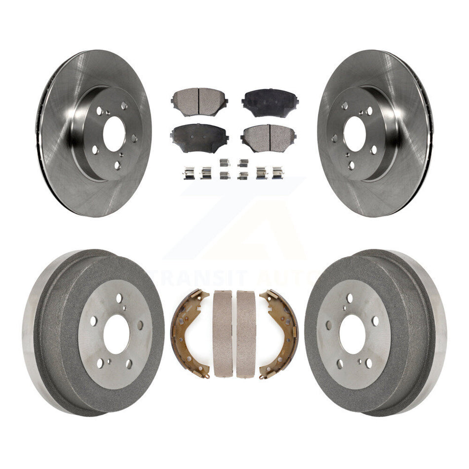Front Rear Disc Brake Rotors Ceramic Pads And Drum Kit For 2003 Toyota RAV4 BATTERY EV (EV BEV) engine K8T-103646