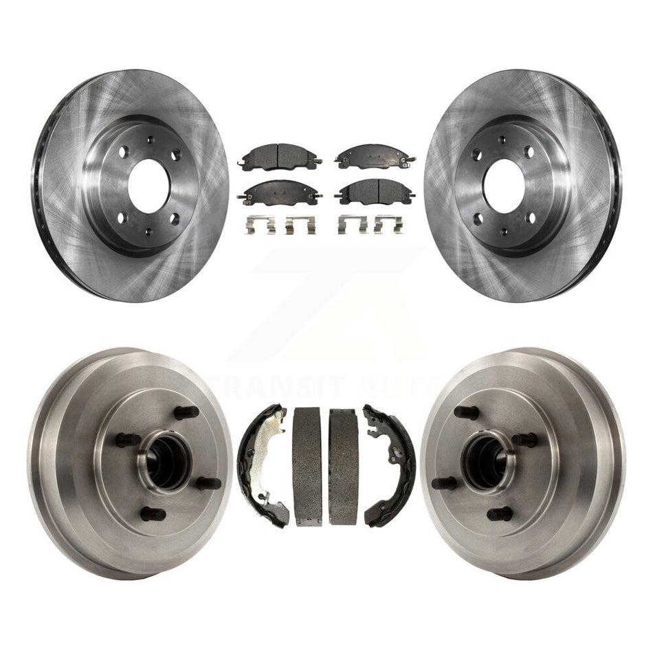 Front Rear Disc Brake Rotors Ceramic Pads And Drum Kit For 2008 Ford Focus Wheel Bearing Includes K8T-103660