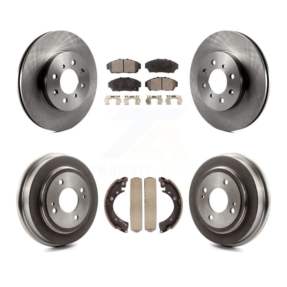 Front Rear Disc Brake Rotors Ceramic Pads And Drum Kit For Honda Civic K8T-103670