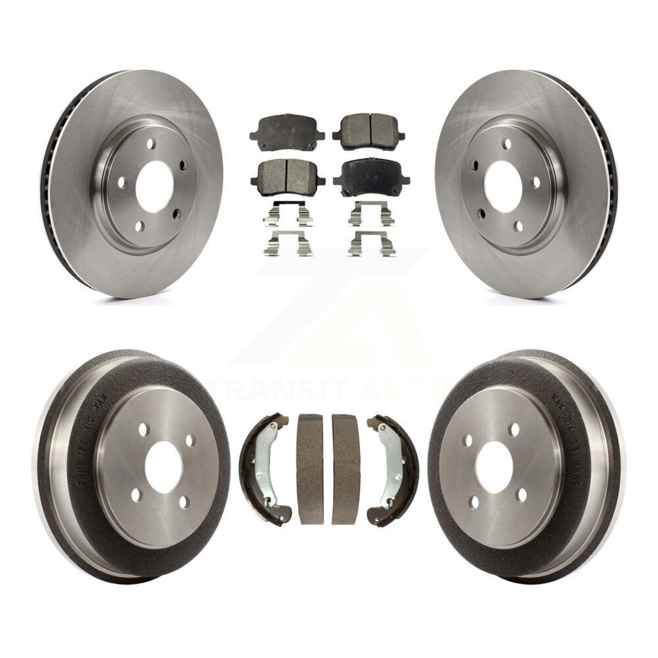 Front Rear Disc Brake Rotors Ceramic Pads And Drum Kit For 2006 Pontiac Pursuit With Brakes K8T-103679