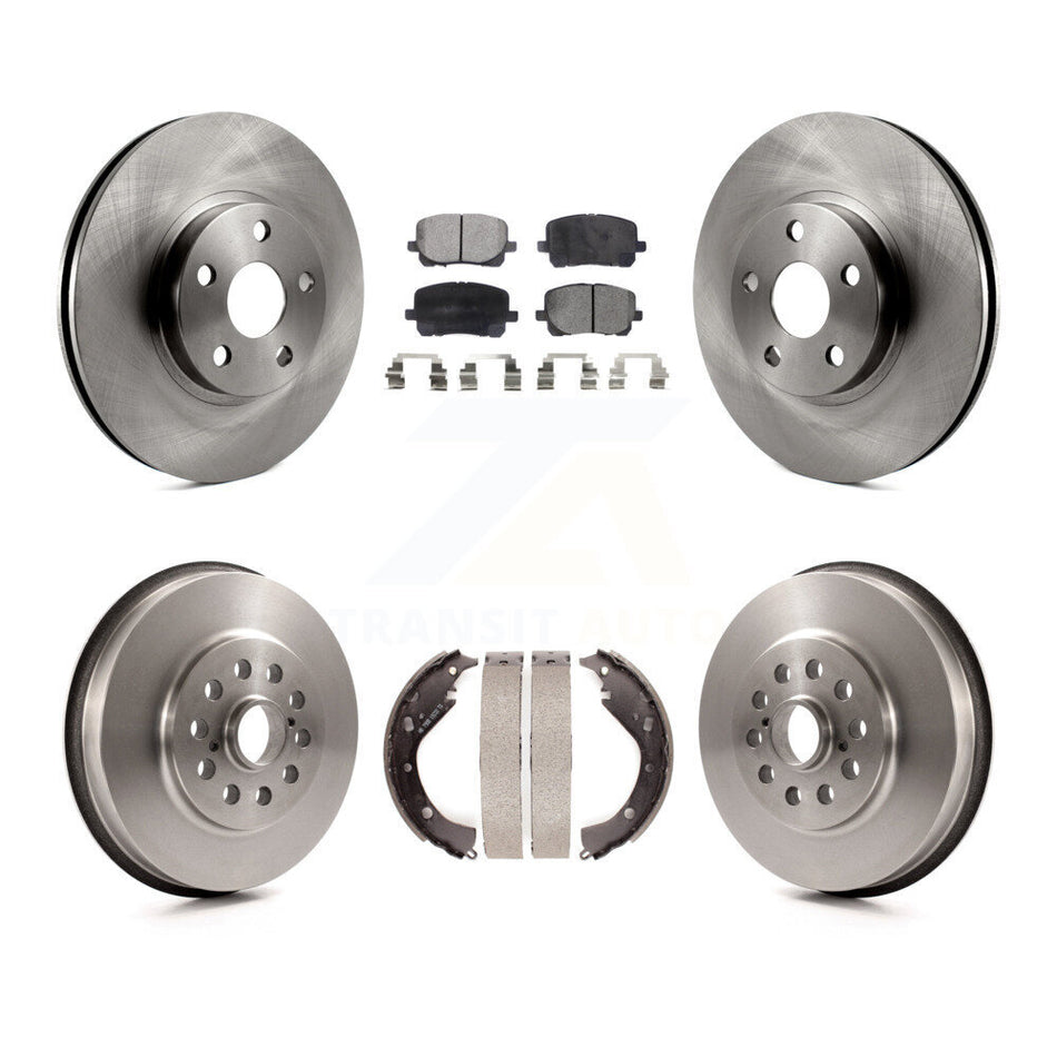 Front Rear Disc Brake Rotors Ceramic Pads And Drum Kit For 2003-2006 Toyota Matrix Pontiac Vibe AWD K8T-103684