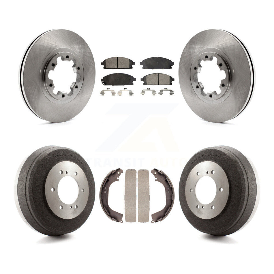 Front Rear Disc Brake Rotors Ceramic Pads And Drum Kit For Nissan Pathfinder INFINITI QX4 K8T-103687