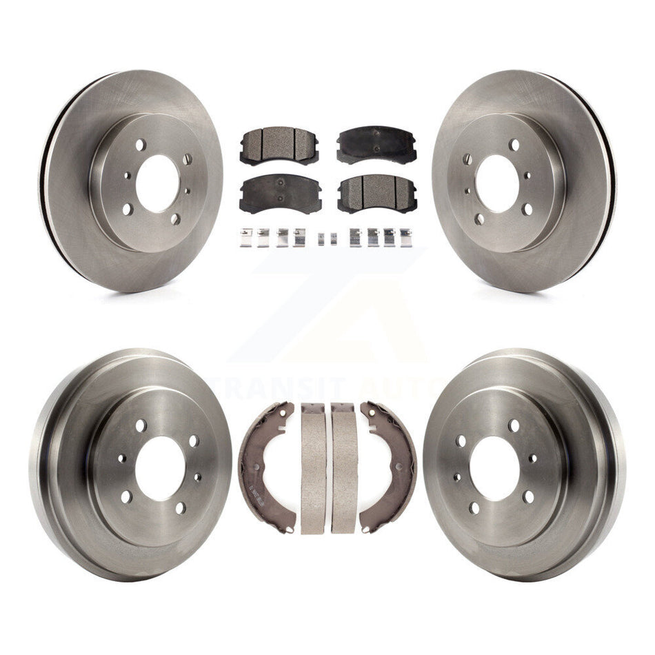 Front Rear Disc Brake Rotors Ceramic Pads And Drum Kit For Mitsubishi Lancer K8T-103691