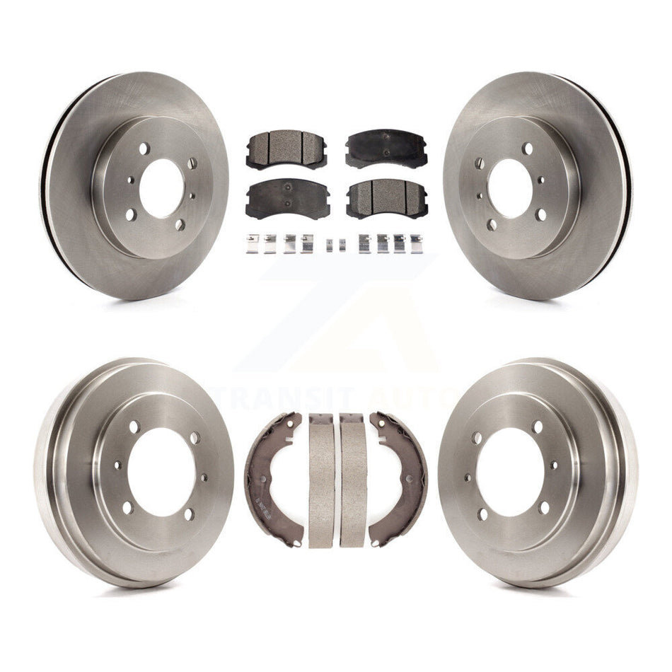 Front Rear Disc Brake Rotors Ceramic Pads And Drum Kit For Mitsubishi Lancer ES K8T-103692