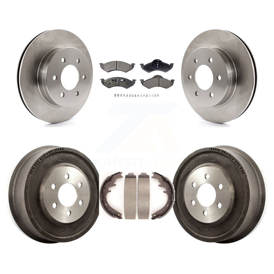 Front Rear Disc Brake Rotors Ceramic Pads And Drum Kit For 2000-2002 Dodge Dakota Durango K8T-103693