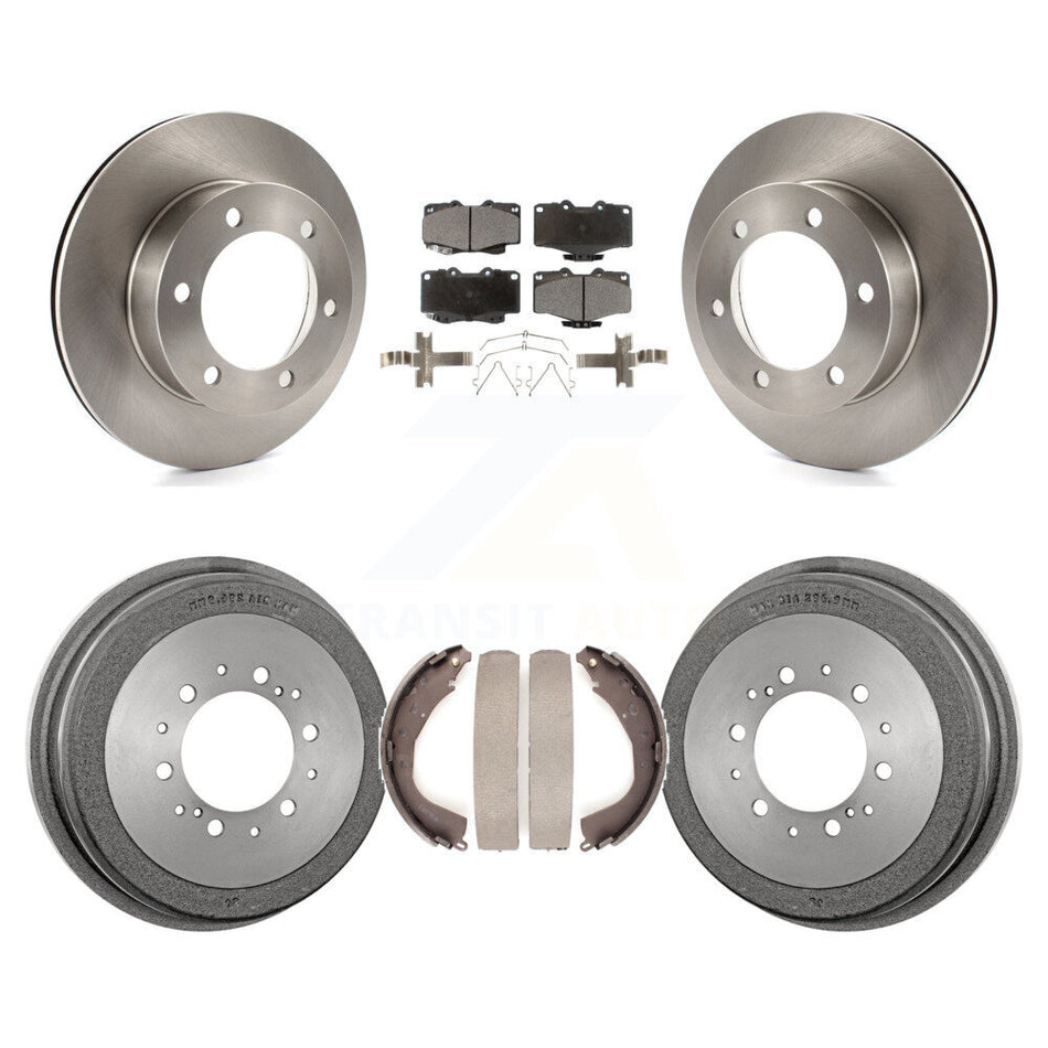 Front Rear Disc Brake Rotors Ceramic Pads And Drum Kit For 2001 Toyota 4Runner With 15" Factory Wheels K8T-103715