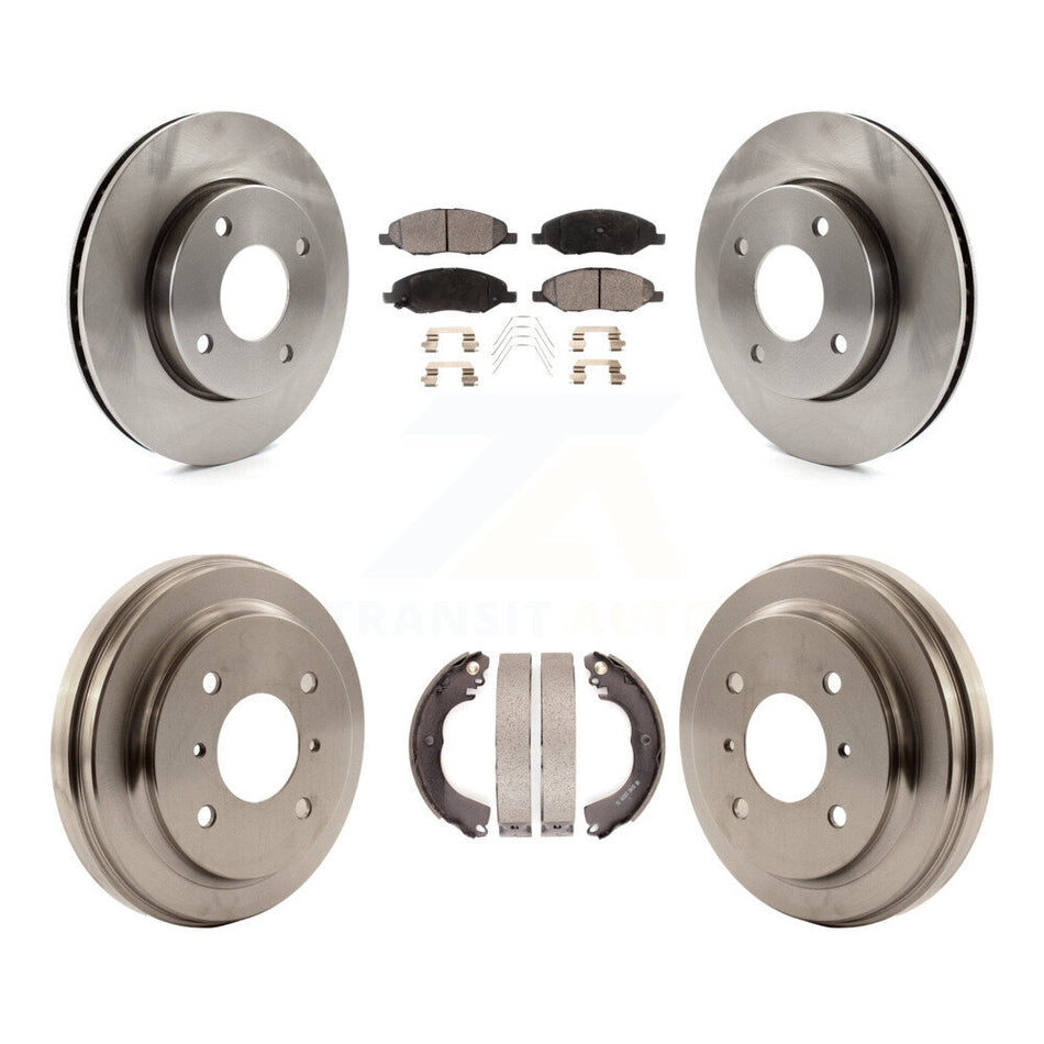 Front Rear Disc Brake Rotors Ceramic Pads And Drum Kit For 2009-2011 Nissan Versa 1.6L K8T-103717