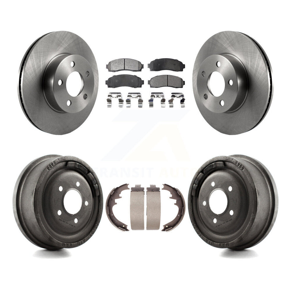 Front Rear Disc Brake Rotors Ceramic Pads And Drum Kit For Ford Ranger Mazda B4000 With 10" Diameter K8T-103725
