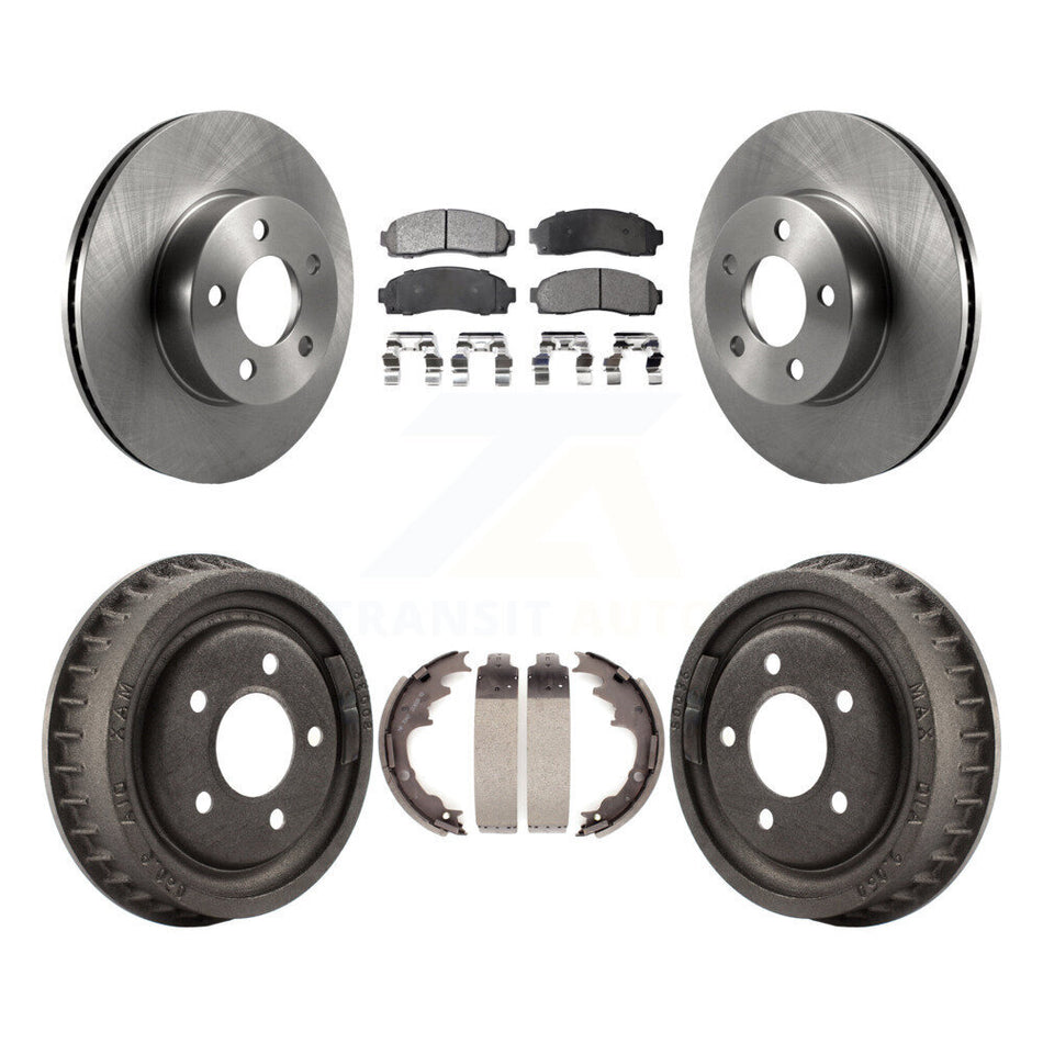 Front Rear Disc Brake Rotors Ceramic Pads And Drum Kit For 2004-2009 Ford Ranger 4WD With 9" Diameter K8T-103727