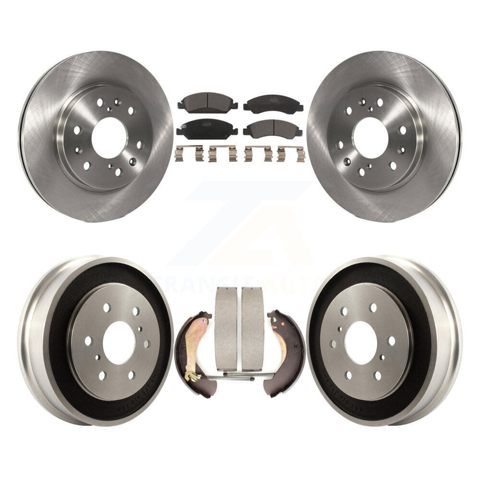 Front Rear Disc Brake Rotors Ceramic Pads And Drum Kit For Chevrolet Silverado 1500 GMC Sierra Classic K8T-103742