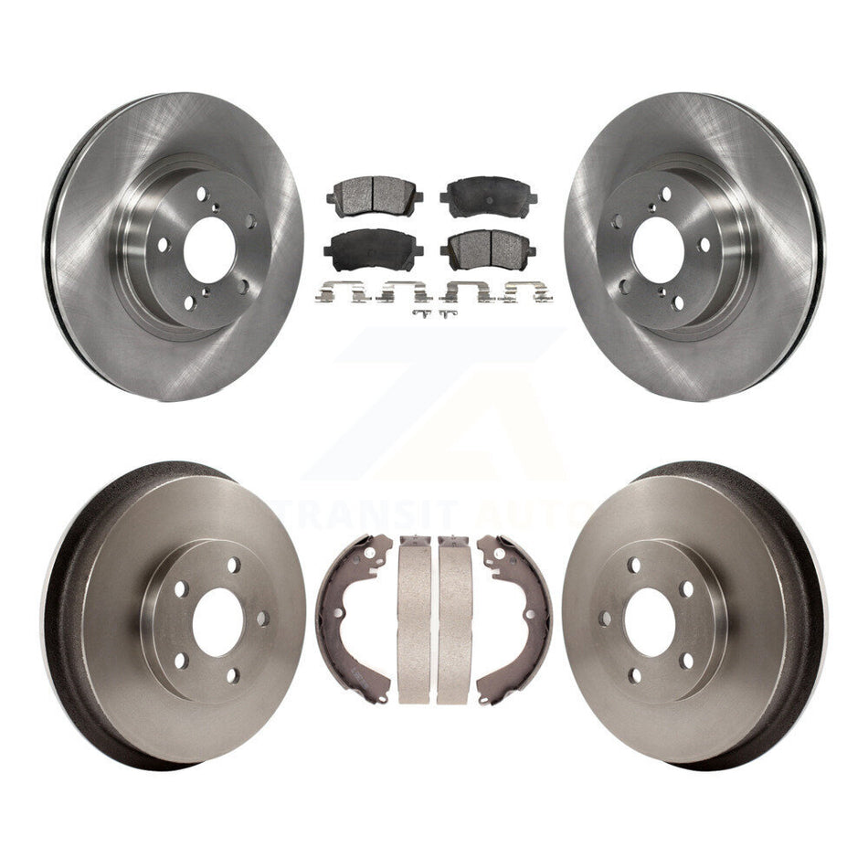 Front Rear Disc Brake Rotors Ceramic Pads And Drum Kit For 1998-2002 Subaru Forester 4-Wheel ABS K8T-103745