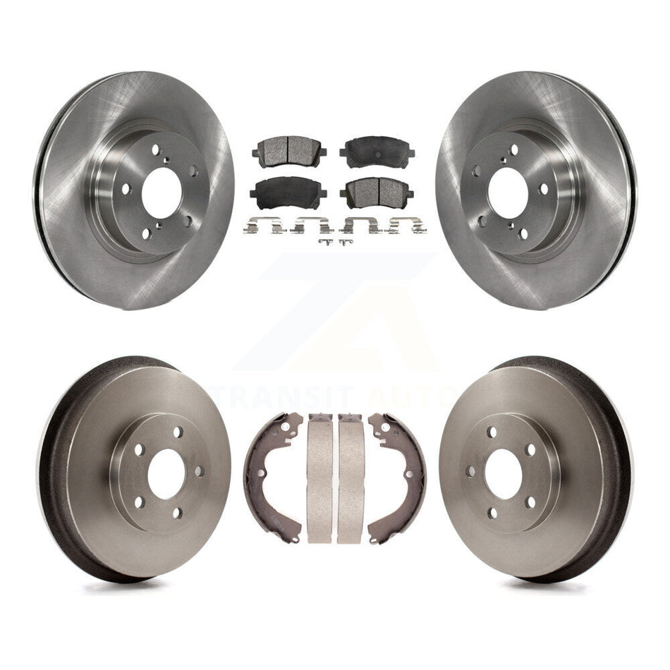Front Rear Disc Brake Rotors Ceramic Pads And Drum Kit For 1998-2002 Subaru Forester 4-Wheel ABS K8T-103745