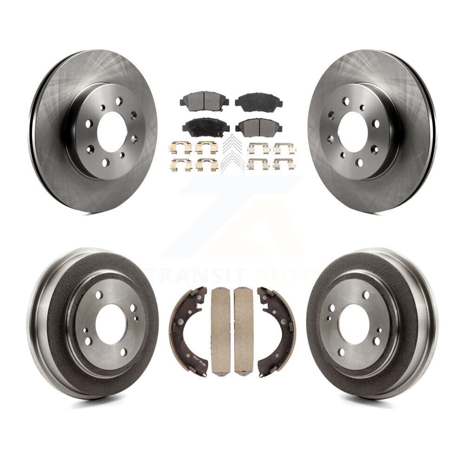 Front Rear Disc Brake Rotors Ceramic Pads And Drum Kit For 2007-2008 Honda Fit K8T-103752