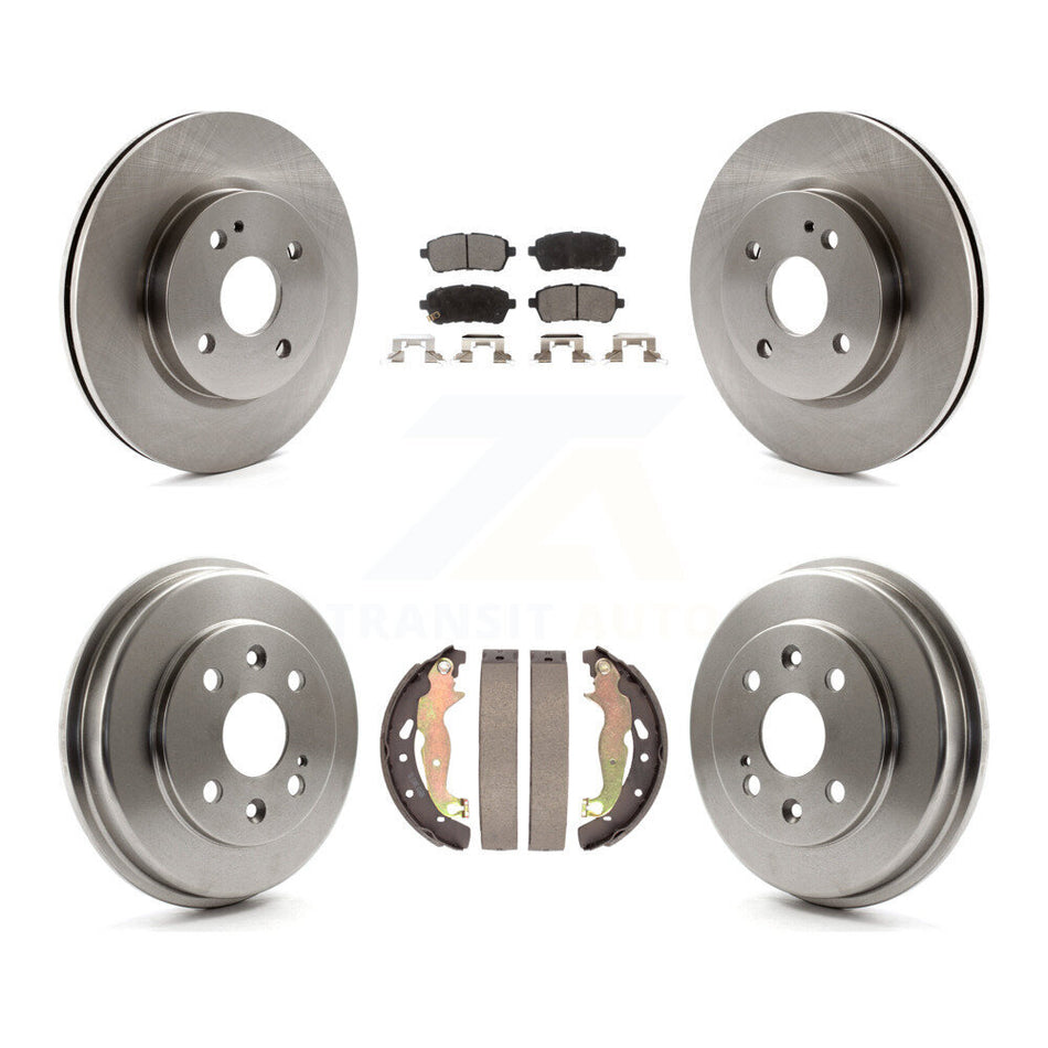 Front Rear Disc Brake Rotors Ceramic Pads And Drum Kit For 2011-2014 Mazda 2 K8T-103754