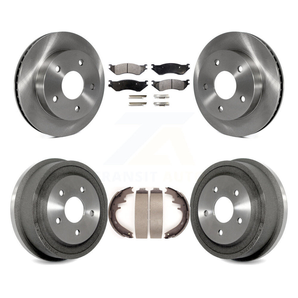 Front Rear Disc Brake Rotors Ceramic Pads And Drum Kit For 2000-2001 Dodge Ram 1500 RWD K8T-103762