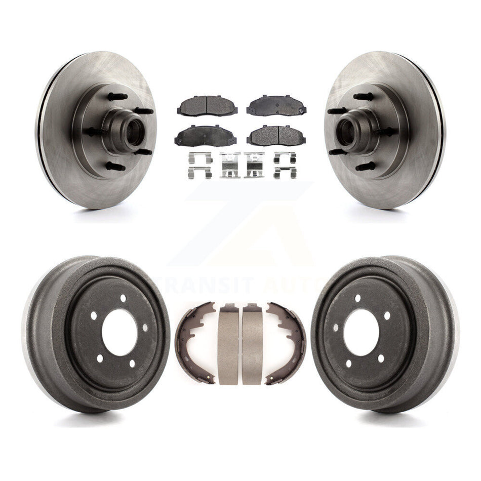 Front Rear Disc Brake Rotors Hub Assembly Ceramic Pads And Drum Kit For Ford F-150 K8T-103763