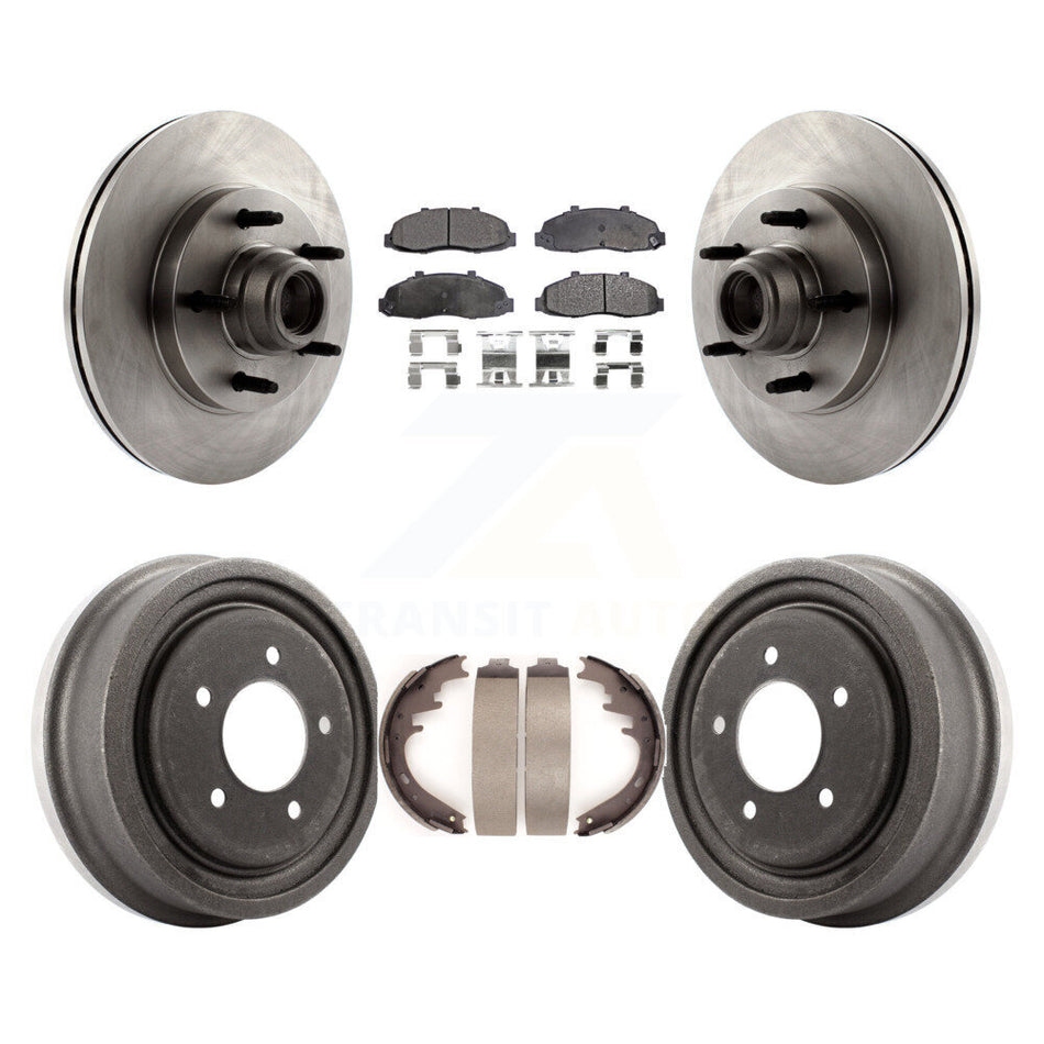Front Rear Disc Brake Rotors Hub Assembly Ceramic Pads And Drum Kit For Ford F-150 K8T-103763