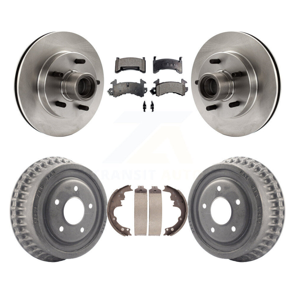 Front Rear Disc Brake Rotors Hub Assembly Ceramic Pads And Drum Kit For 1991-1991 GMC Sonoma Chevrolet S10 Blazer S15 Jimmy With ABS Tone Ring RWD K8T-103771