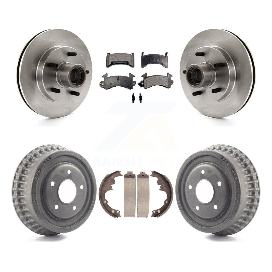 Front Rear Disc Brake Rotors Hub Assembly Ceramic Pads And Drum Kit For 1991-1991 GMC Sonoma Chevrolet S10 Blazer S15 Jimmy With ABS Tone Ring RWD K8T-103771