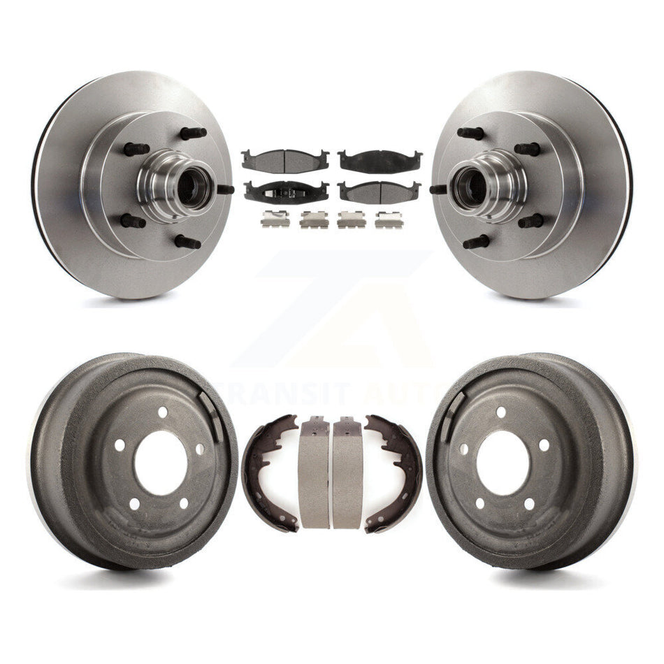 Front Rear Disc Brake Rotors Hub Assembly Ceramic Pads And Drum Kit For Ford F-150 E-150 Econoline K8T-103772