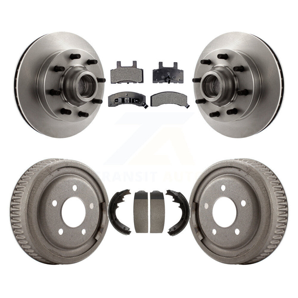 Front Rear Disc Brake Rotors Hub Assembly Ceramic Pads And Drum Kit For GMC Yukon Chevrolet C1500 Suburban K8T-103781