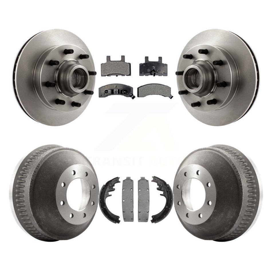 Front Rear Disc Brake Rotors Hub Assembly Ceramic Pads And Drum Kit For Chevrolet C2500 C1500 Suburban GMC K8T-103796