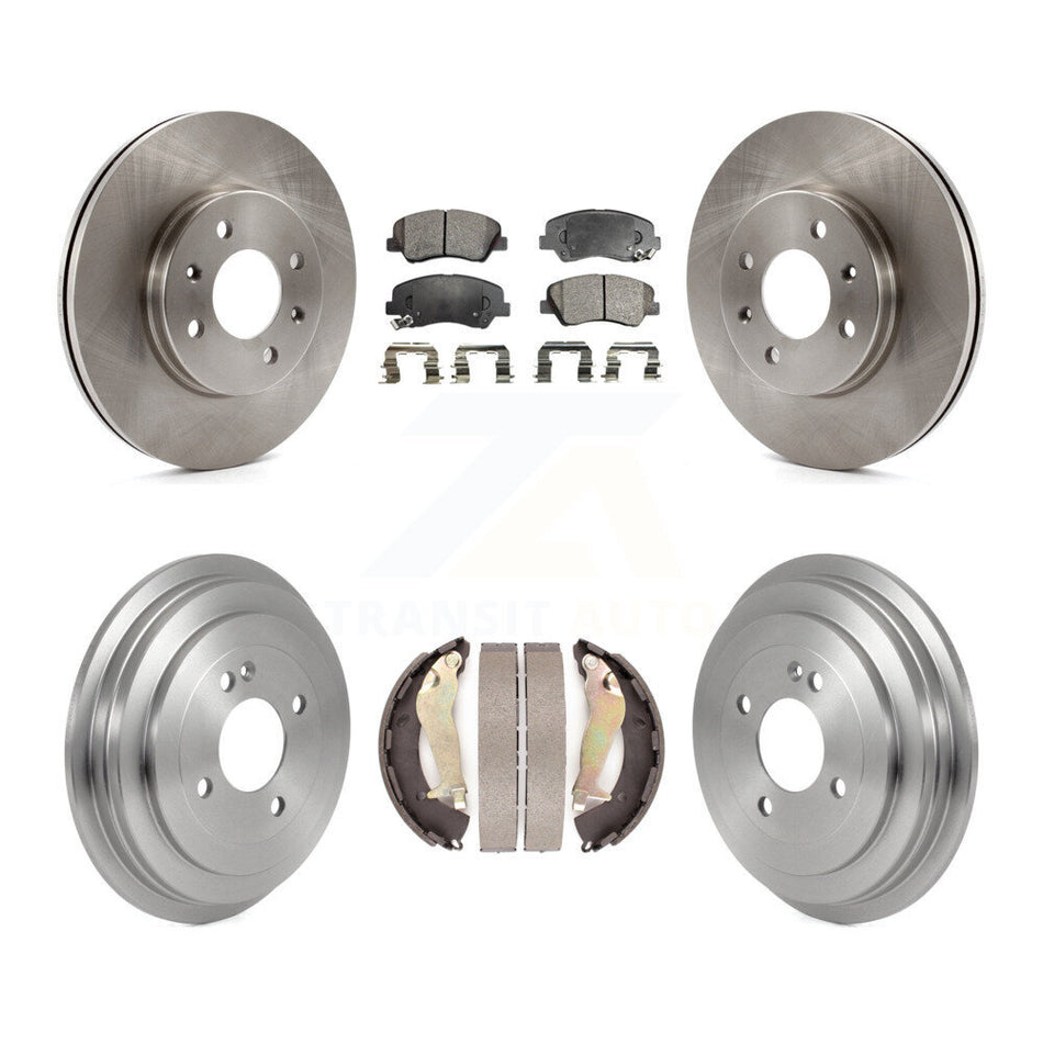 Front Rear Disc Brake Rotors Ceramic Pads And Drum Kit For 2012-2017 Hyundai Accent K8T-103815