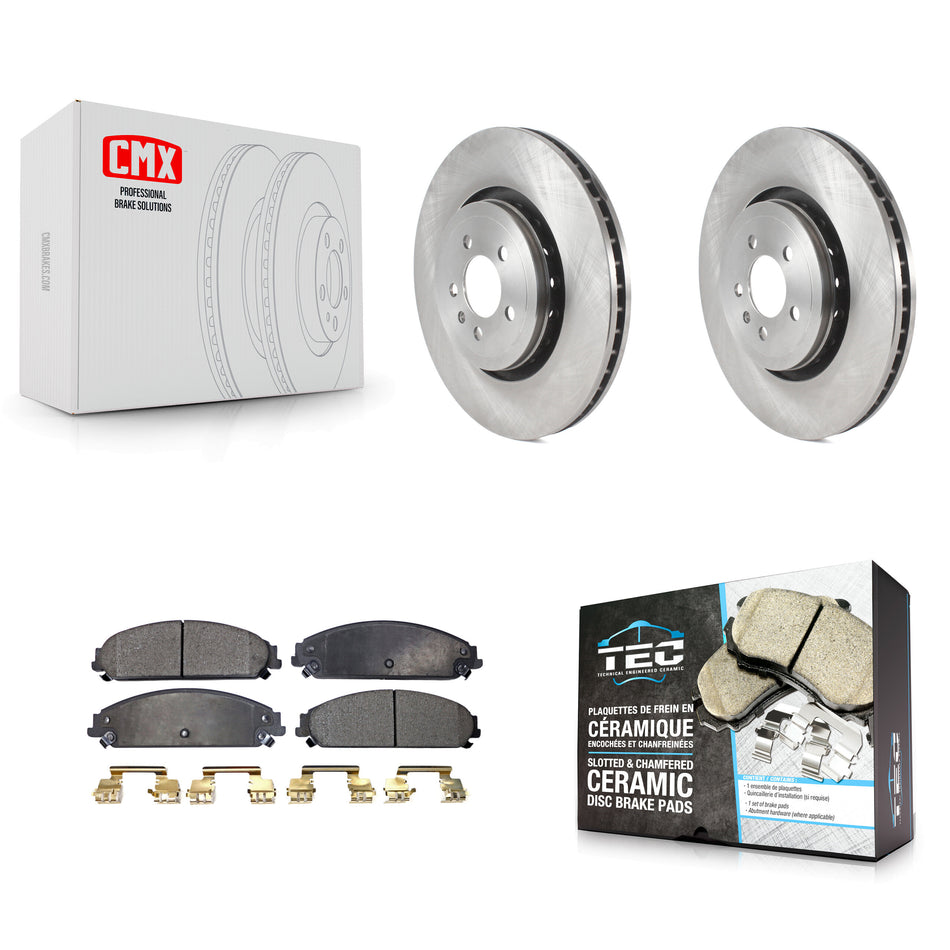 Front Disc Brake Rotors And Ceramic Pads Kit For Dodge Charger With 355mm Diameter Rotor K8T-103842